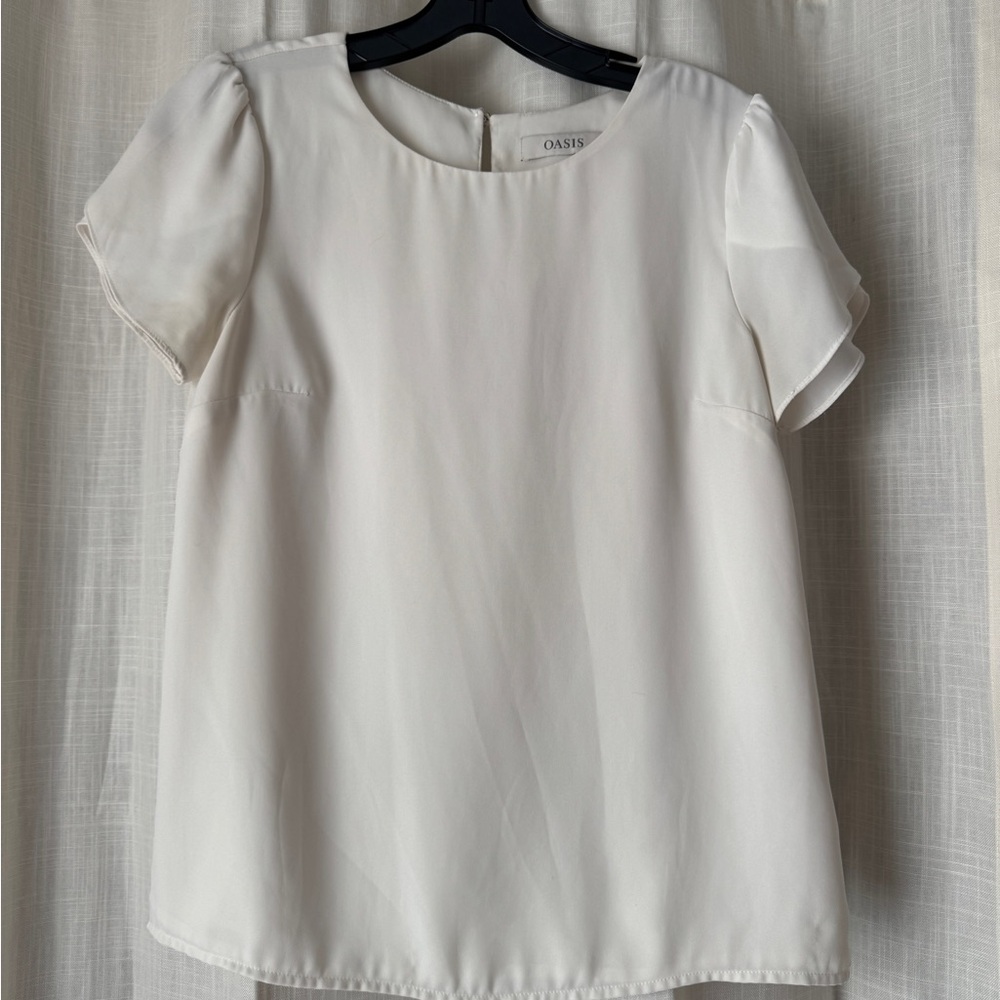 Oasis Women's Cream Short Sleeve Blouse